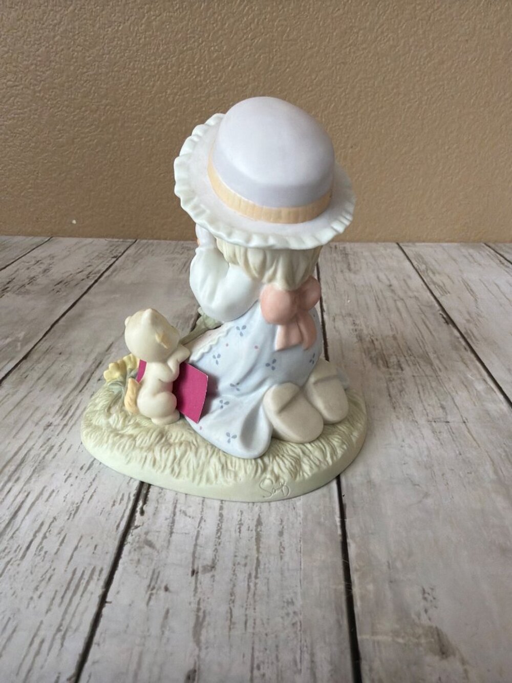 Precious Moments #103176 Rose in My Bouquet 2002 Ltd Ed 1831/7500 Girl Cat - Picture 3 of 14